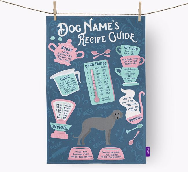 'Recipe Measurements Guide' - Personalized {breedFullName} Tea Towel